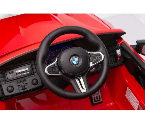 Детский электромобиль BMW M5 с платформой и ручкой для родителей Red lacquered