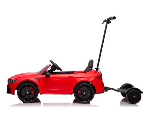 Детский электромобиль BMW M5 с платформой и ручкой для родителей Red lacquered