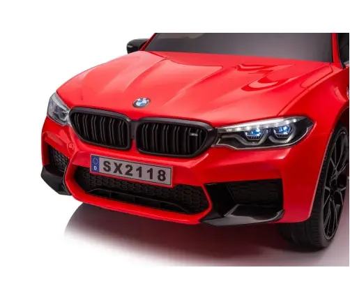 Детский электромобиль BMW M5 с платформой и ручкой для родителей Red lacquered
