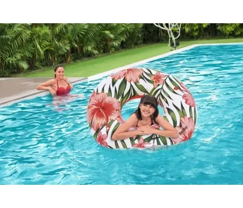 Swimming Ring With Pink Palms 119 m Bestway 36237