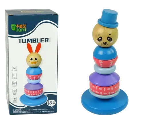 Wooden Educational Pyramid Panda Balancing Tower