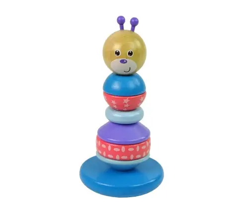 Wooden Teddy Bear Educational Pyramid Balancing Tower