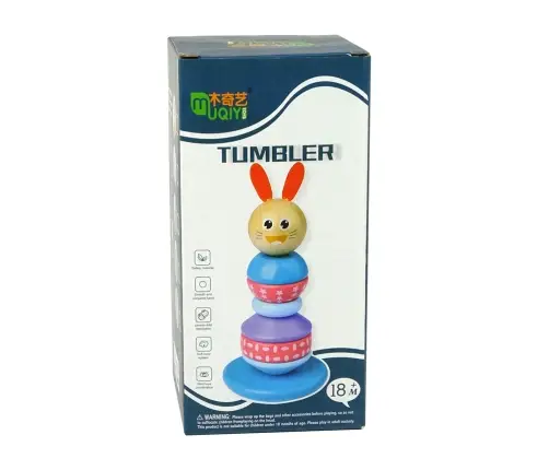 Wooden Teddy Bear Educational Pyramid Balancing Tower