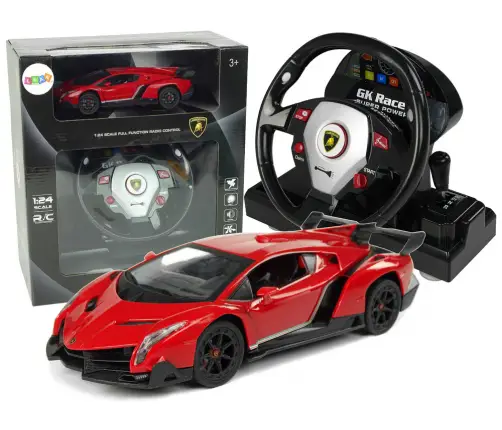 Radiovadāmā mašīna ar pulti Lamborghini Veneno Red Radiovadāmā mašīna ar pulti Lamborghini Veneno Red