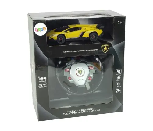Remote Controlled Lamborghini Veneno Yellow 2.4 G Pilot Steering Wheel Sound Lights