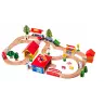 Wooden Train Track Cars Trees Buildings
