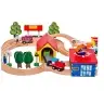 Wooden Train Track Cars Trees Buildings