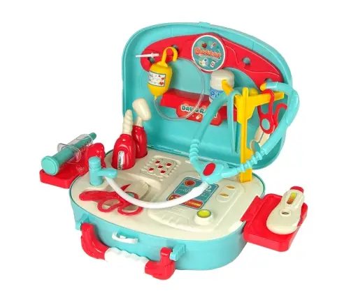 Little Doctor Set Turquoise Suitcase Stethoscope Scissors