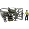 Four Donkey Farmer Fence Figure Set Grey