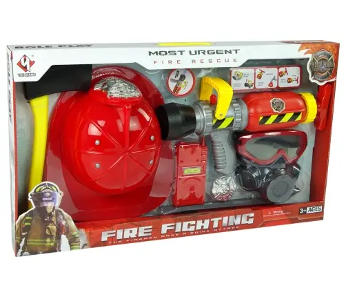 Brigade Set Fire Extinguisher Water Mask Helmet Red