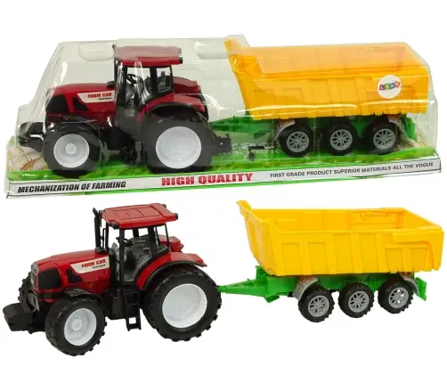 Tractor Red Tipper Truck Yellow Tractor 50 cm