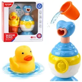 Bath Toy Set Duck Soap Dispenser Cup Blue