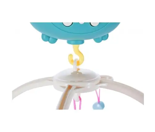 Crib Carousel Music Box with Lamp Rattles Teddy Bears Blue