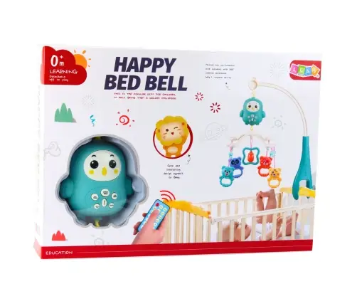 Crib Carousel Music Box with Lamp Rattles Teddy Bears Blue