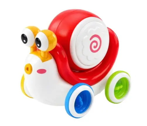 Interactive Snail Riding Drum Musical Educational Red