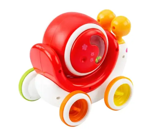 Interactive Snail Riding Drum Musical Educational Red