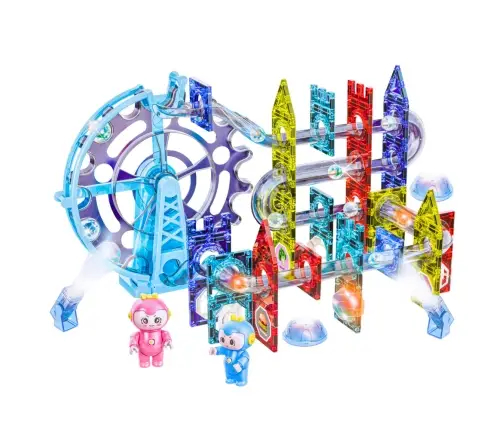 Magnetic Space Blocks Ball Track Luminous People 120 pcs.
