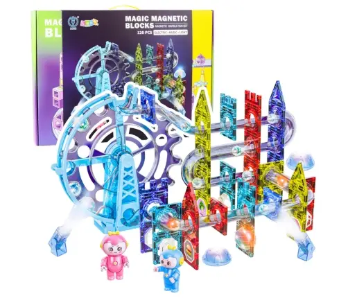 Magnetic Space Blocks Ball Track Luminous People 120 pcs.