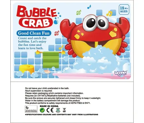 WOOPIE BABY Foaming Crab Bath Toy with Melody - 3 pcs.