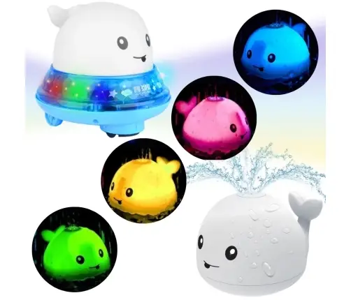 WOOPIE Whale Glowing Fountain Bath Toy - White