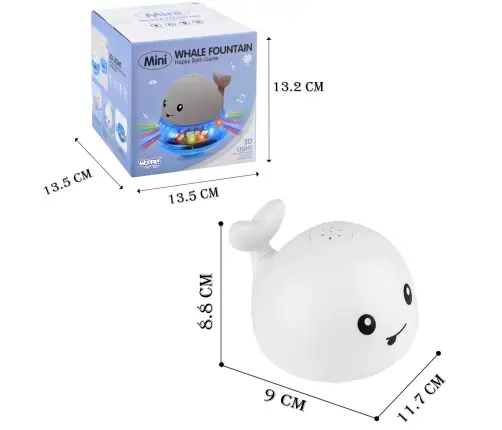 WOOPIE Whale Glowing Fountain Bath Toy - White