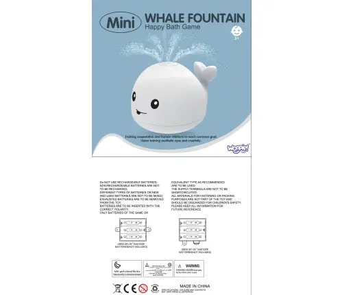 WOOPIE Whale Glowing Fountain Bath Toy - White