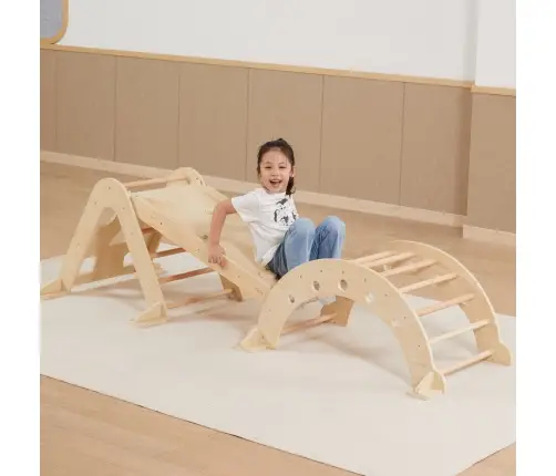 Viga Home Playground 3 in 1: Pikler Triangle, Rocker and Slide