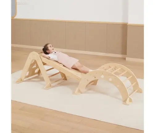 Viga Home Playground 3 in 1: Pikler Triangle, Rocker and Slide