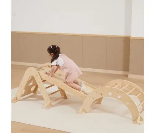 Viga Home Playground 3 in 1: Pikler Triangle, Rocker and Slide