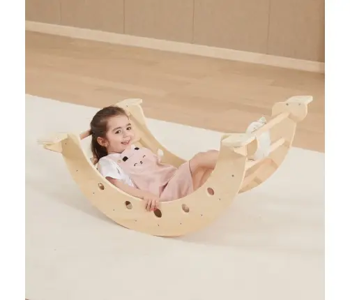 Viga Home Playground 3 in 1: Pikler Triangle, Rocker and Slide