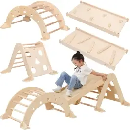 Viga Home Playground 3 in 1: Pikler Triangle, Rocker and Slide