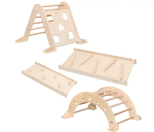 Viga Home Playground 3 in 1: Pikler Triangle, Rocker and Slide
