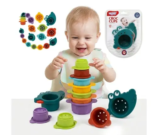 WOOPIE BABY Zabawka do Kąpieli Kubeczki Przelewowe Krokodylek