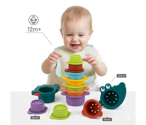 WOOPIE BABY Zabawka do Kąpieli Kubeczki Przelewowe Krokodylek