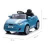 Bērnu elektroauto Fiat 500e Blue