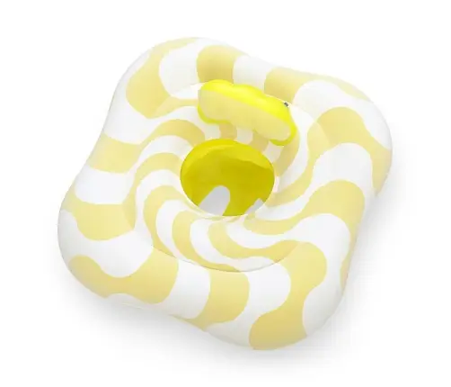 Bestway 32298 Siedzisko do nauki pływania Kwadrat Swim Safer Comfort Plush Zółte fale 76cm x 76cm