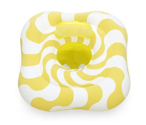 Bestway 32298 Siedzisko do nauki pływania Kwadrat Swim Safer Comfort Plush Zółte fale 76cm x 76cm