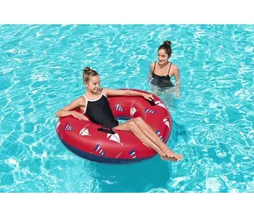 Bestway 36353 Koło do pływania z uchwytami Czerwone 1.19m