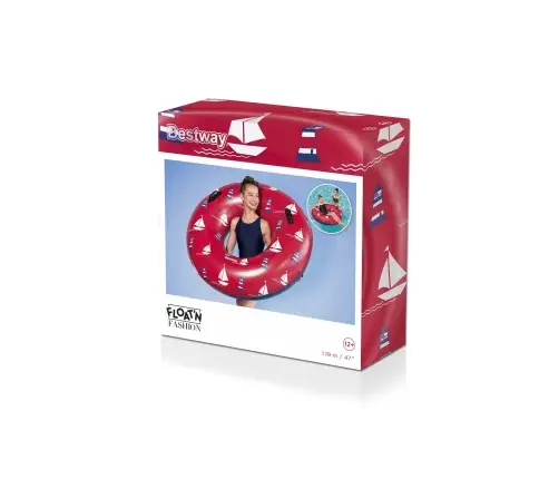 Bestway 36353 Koło do pływania z uchwytami Czerwone 1.19m