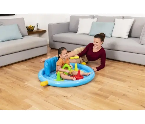 Bestway 52568 Basenik dmuchany z daszkiem, oparciem i sorterem 1.15m x 89cm x 76cm