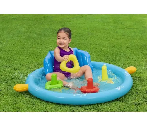 Bestway 52568 Basenik dmuchany z daszkiem, oparciem i sorterem 1.15m x 89cm x 76cm