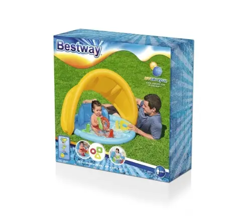 Bestway 52568 Basenik dmuchany z daszkiem, oparciem i sorterem 1.15m x 89cm x 76cm