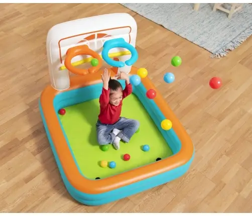 Bestway 52728 Basen dmuchany wielofunkcyjny z piłeczkami Koszykówka Piłeczki i Piłka nożna 1.20m x 1