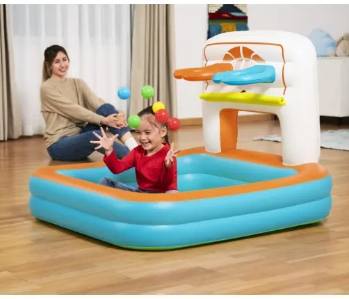 Bestway 52728 Basen dmuchany wielofunkcyjny z piłeczkami Koszykówka Piłeczki i Piłka nożna 1.20m x 1