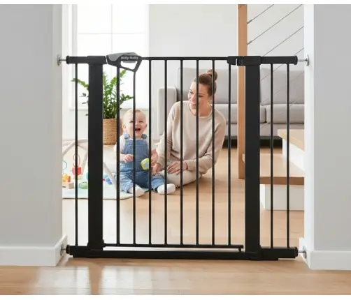 Bramka zabezpieczająca Barierka na schody z rozszerzeniami Guardy 104 Black