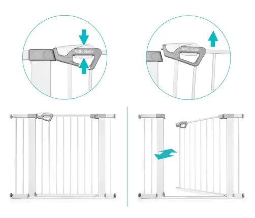 Bramka zabezpieczająca Barierka na schody z rozszerzeniami Guardy 104 White