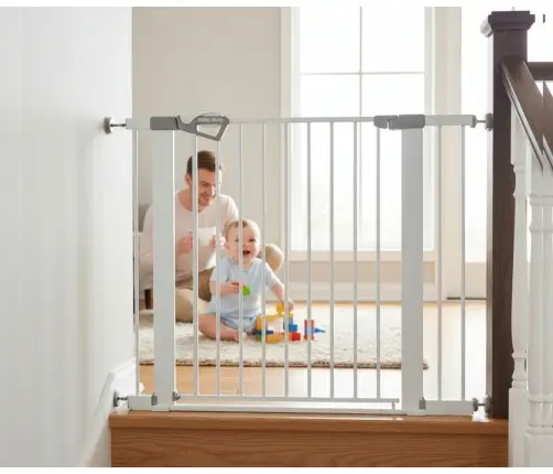 Bramka zabezpieczająca Barierka na schody z rozszerzeniami Guardy 104 White