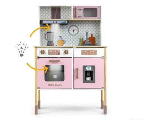 Drewniana kuchnia Bjorn - Pink