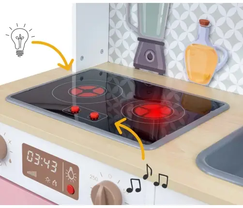 Drewniana kuchnia Bjorn - Pink