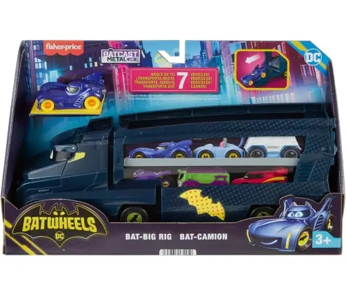 Fisher Price HMX07 Zestaw DC Batwheels Bat Transporter Ciężarówka 2w1